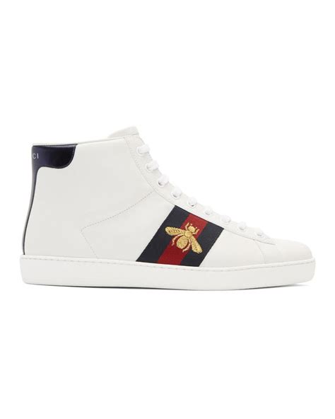 gucci white bee new ace high top sneakers|original Gucci bee sneakers.